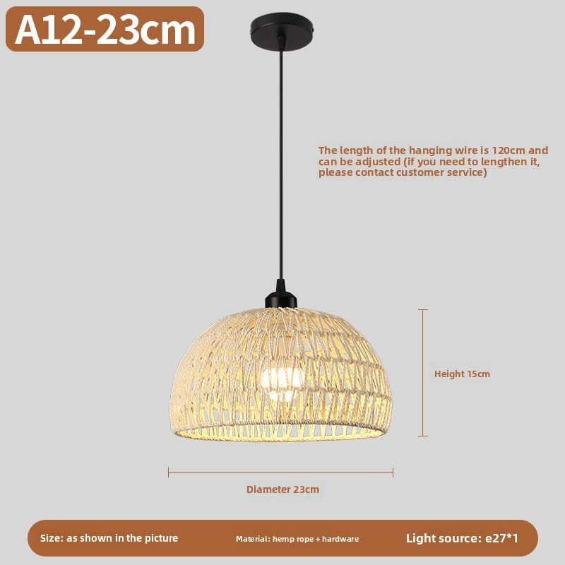 HEIKESZ Vintage Rope Pendant Light Industrial Iron Ceiling Lamp for Restaurant Bar Clothing BBQ Shop Retro Decor Commercial Lighting