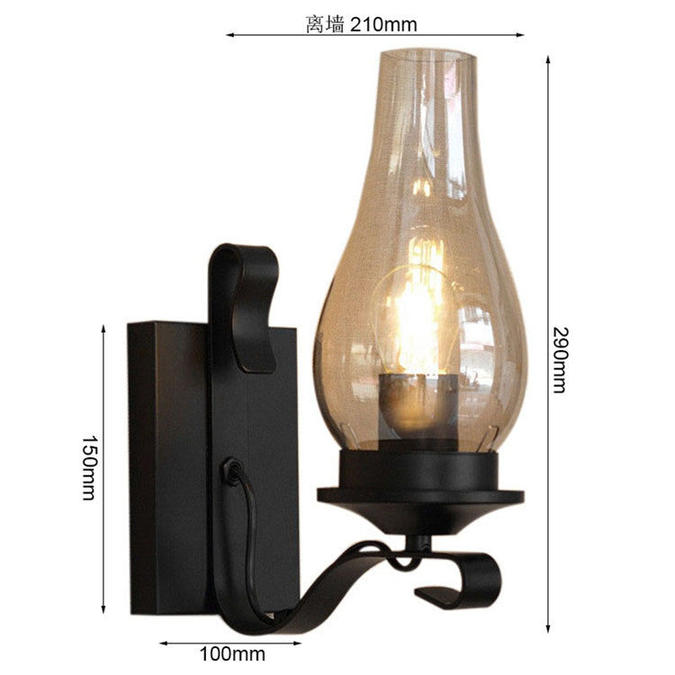 HEIKESZ American Retro Industrial Style Decoration Wall Lamp Bar Restaurant and Cafe Internet Coffee Corridor Aisle Balcony Iron Craft Wall Lamp