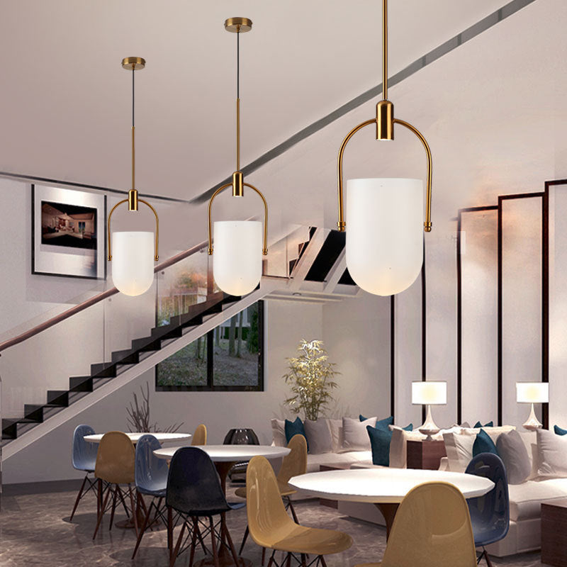 HEIKESZ Nordic Bucket Glass Chandelier LED Modern Droplight for Living Room Bedroom Hotel Restaurant Bar Study Ceiling Light Fixtures