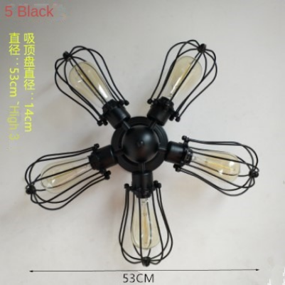HEIKESZ LOFT Industrial Style Iron Ceiling Light Guest Restaurant Retro Iron Net Pot Cover Bar Counter Balcony Aisle American Creative Light LED Light for Bedroom Night Aesthetic Room Lamp