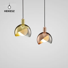 HEIKESZ Nordic glass small chandelier simple modern creative restaurant bar clothing store window bedroom bedside decorative chandelier lamp light fixtures for celling light