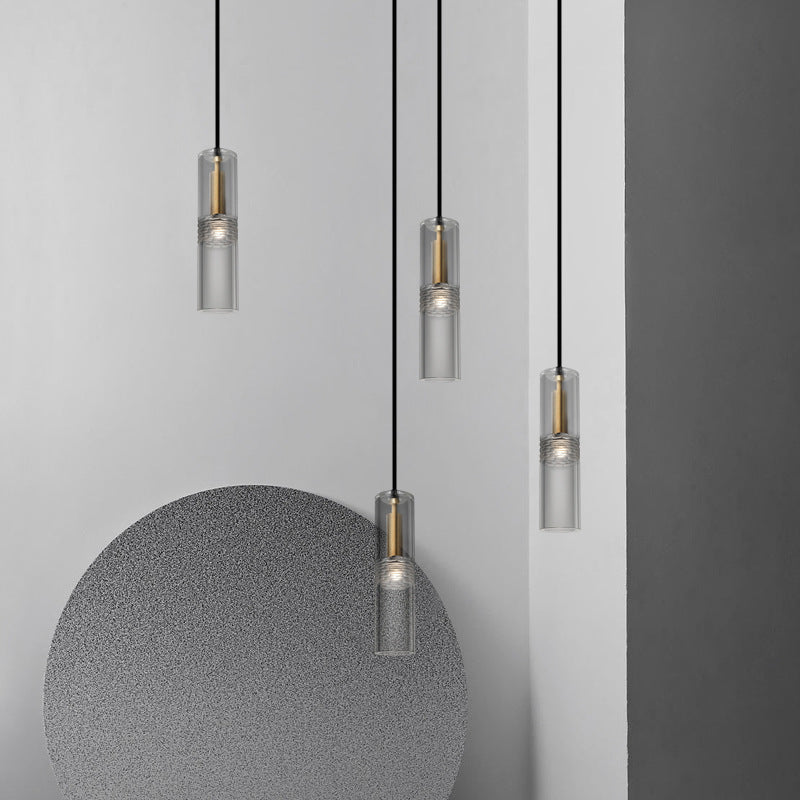 HEIKESZ Postmodern simple restaurant single head personalized bar cafe study bedside small chandelier fishing line lamp crystal chandelier lamp light fixtures for celling light