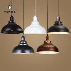 HEIKESZ LOFT Industrial Style Pot Cover Chandelier Restaurant Bar Retro Iron Art Clothing Store Snack Milk Tea Shop Special Wholesale Lamp LED Light for Bedroom Night Aesthetic Room Lamp