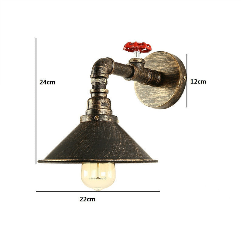 HEIKESZ American retro wall lamp, restaurant bar clothing store aisle decorative wrought iron water pipe wall lamp