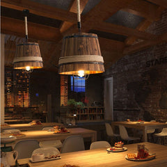 HEIKESZ American Retro Industrial Style Restaurant Coffee Shop Pub Bar Creative Wood Chandelier Cross-Border Solid Wood Bamboo Artwork Lamps LED Light for Bedroom Night Aesthetic Room Lamp