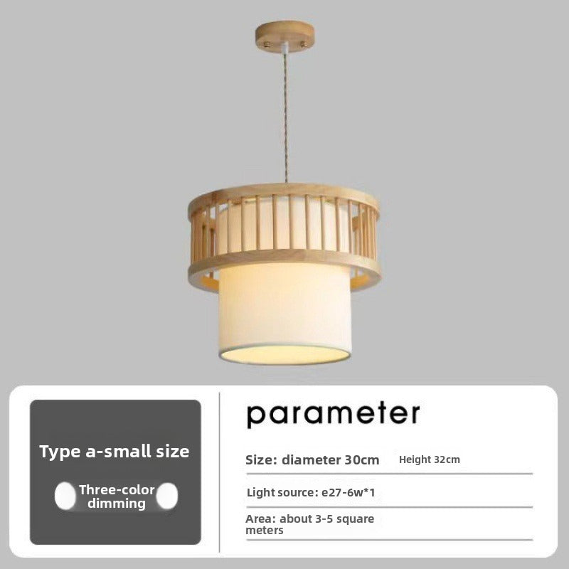 HEIKESZ Nordic Solid Wood Pendant Light for Restaurant Dining Room Japanese Style Bedroom Ceiling Lamp with Hanging Wire