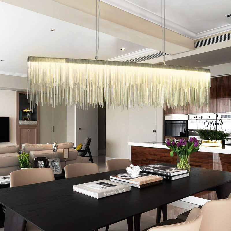 HEIKESZ Light luxury restaurant lamps ins clothing shop window, front desk creative personality tassel post-modern Nordic bar chandelier lamp light fixtures for celling lights