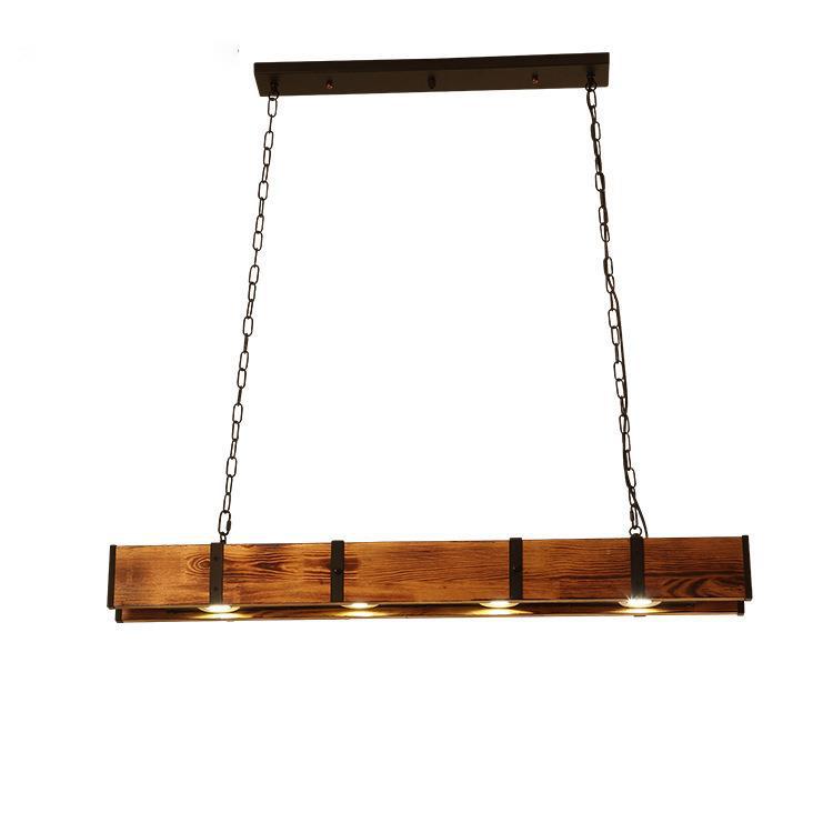 HEIKESZ American Retro Boat Wooden Chandelier Restaurant Bar Internet Coffee Clothing Store Bar Industrial Style Distressed Solid Wood Projection Light LED Light for Bedroom Night Aesthetic Room Lamp