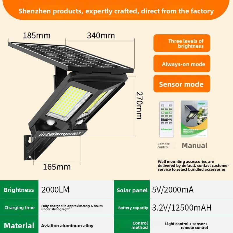 HEIKESZ Solar Motion Sensor Light Outdoor Waterproof LED Wall Lamp Auto On at Night for Garden Yard Pathway