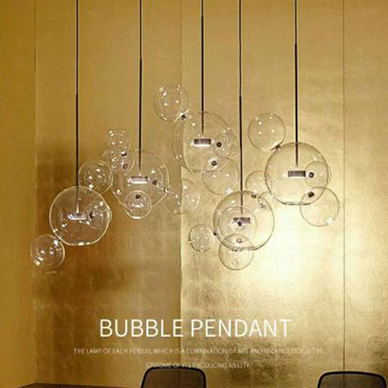 HEIKESZ Nordic Creative Post Modern Art Magic Bean Bubble Lamp Mickey Glass Chandelier for Living Room Bedroom Dining LED Lighting