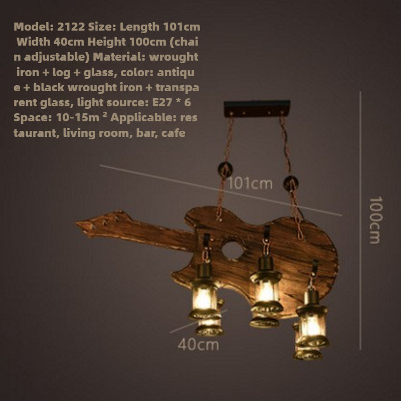 HEIKESZ American retro industrial style restaurant shop boat wood chandelier creative bar hotel box nostalgic wood lamps