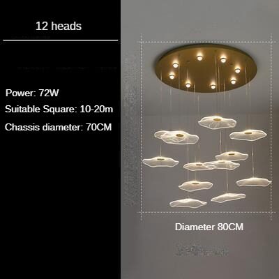HEIKESZ Modern Minimalist Long Chandelier for Hollow Stairs Nordic LED Drop Light Atmospheric Living Room Dining Kitchen Bedroom Pendant