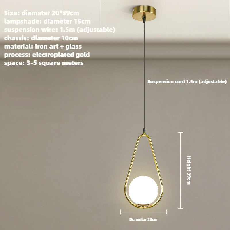 HEIKESZ Nordic LED bedside chandelier modern simple creative pendant light for bedroom bar restaurant American style