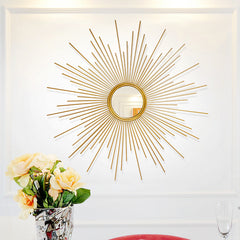 HEIKESZ 2025 gold sunglasses wall hanging restaurant light luxury wall wrought iron decorative mirror wall decoration living room background wall hanging lamp light fixtures for celling light