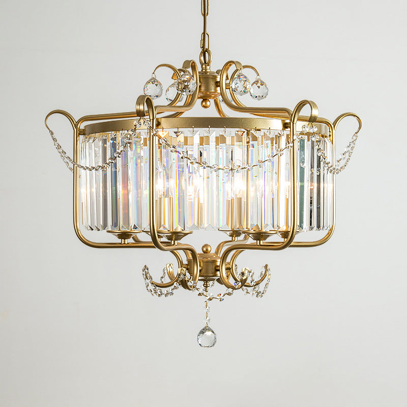 HEIKESZ Factory direct sales American chandelier living room lamp dining room light luxury crystal lamp study simple atmospheric lamp bedroom lighting