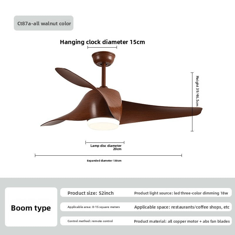 HEIKESZ New intelligent fan lighting variable frequency remote control 52 inch ceiling fan lighting living room dining room bedroom modern simple fan chandelier lamp lighting fixtures for celling lighting