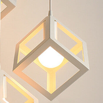 HEIKESZ American Creative Iron Restaurant Retro Industrial Style Loft Chandelier Simple Single-Head Bedroom Square Chandelier american style retro outdoor indoor retro bedroom lamp american-style Industrial wind