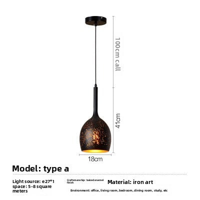 HEIKESZ Nordic Loft Retro Vintage Cafe Bar Pendant Light Wrought Iron Single Head Industrial Rustic Ceiling Lamp for Restaurant