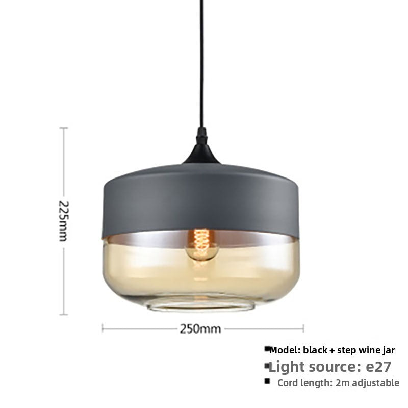 HEIKESZ Industrial Style Ceiling Light Single Head Creative Pendant Lamp for Restaurant Bar Cafe Glass Ball Chandelier