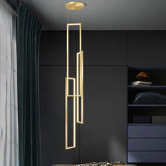 HEIKESZ Stair Chandelier Modern Simple Rotating LED Light Nordic Minimalist Design for Duplex Villa Restaurant Bar Ceiling Pendant