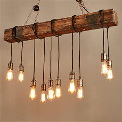 HEIKESZ Retro Boat Wooden Chandelier Industrial Style Creative Restaurant Coffee Shop Bar Lamp Restaurant Dining Table Box Personality Chandelier LED Light for Bedroom Night Aesthetic Room Lamp