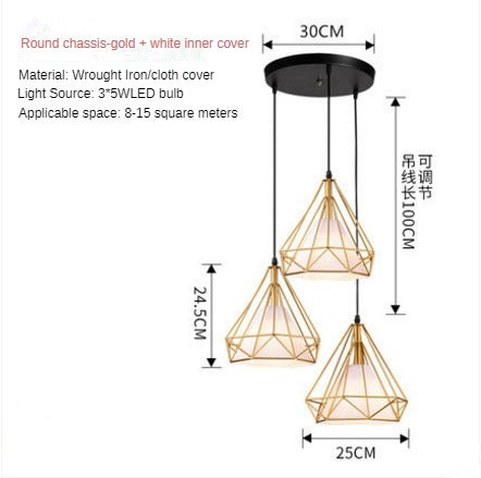 HEIKESZ Nordic Style Restaurant Chandelier Modern Minimalist Restaurant Dining Table Leisure Bar Creative Coffee Tea Shop Diamond Chandelier LED Light for Bedroom Night Aesthetic Room Lamp