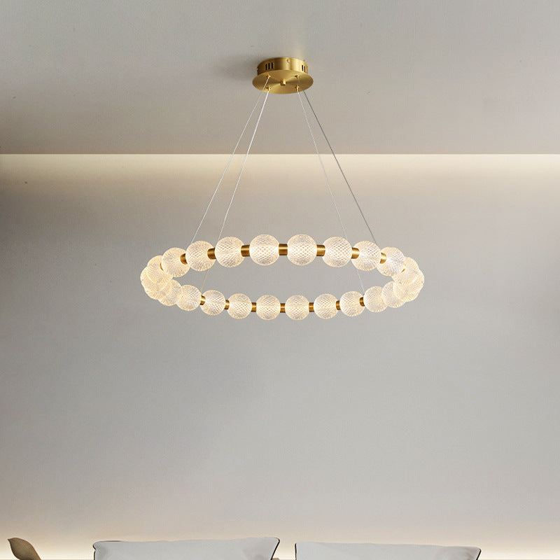 HEIKESZ New Nordic Ring LED Chandelier Modern Minimalist Hanging Light for Living Room Bedroom Study