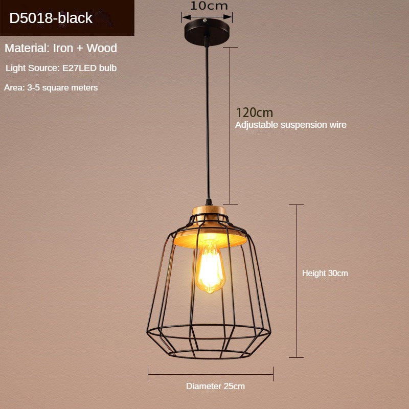 HEIKESZ Loft Creative Personality Single-Head Iron Vintage Industrial Style Restaurant Office Engineering Shop Decorative Lighting Chandelier