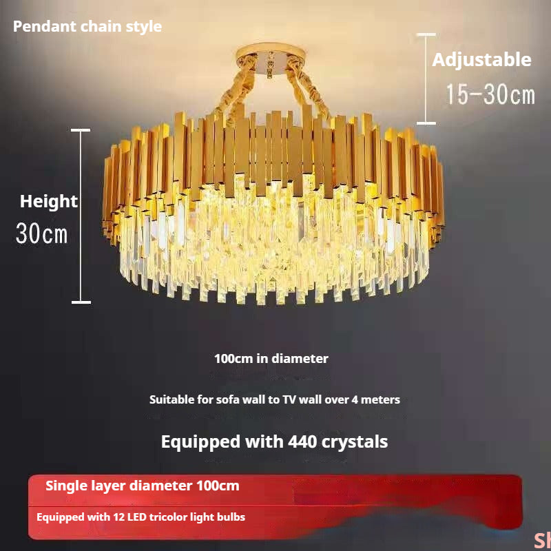 HEIKESZ Light luxury crystal chandelier living room lamp restaurant hotel luxury bedroom aisle lamp Zhongshan factory direct sales post-modern lamp light fixtures for celling lights