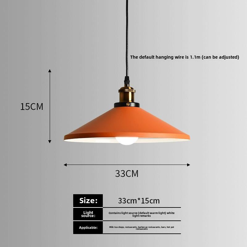 HEIKESZ Nordic industrial wind lamp Internet celebrity creative simple bar restaurant restaurant hot pot shop commercial single head orange chandelier