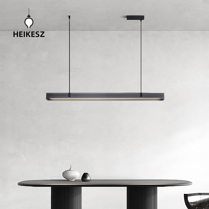 HEIKESZ Glass restaurant chandelier minimalist light luxury high-end household table lamps Nordic designer one-word long restaurant lamp light fixtures for celling lights