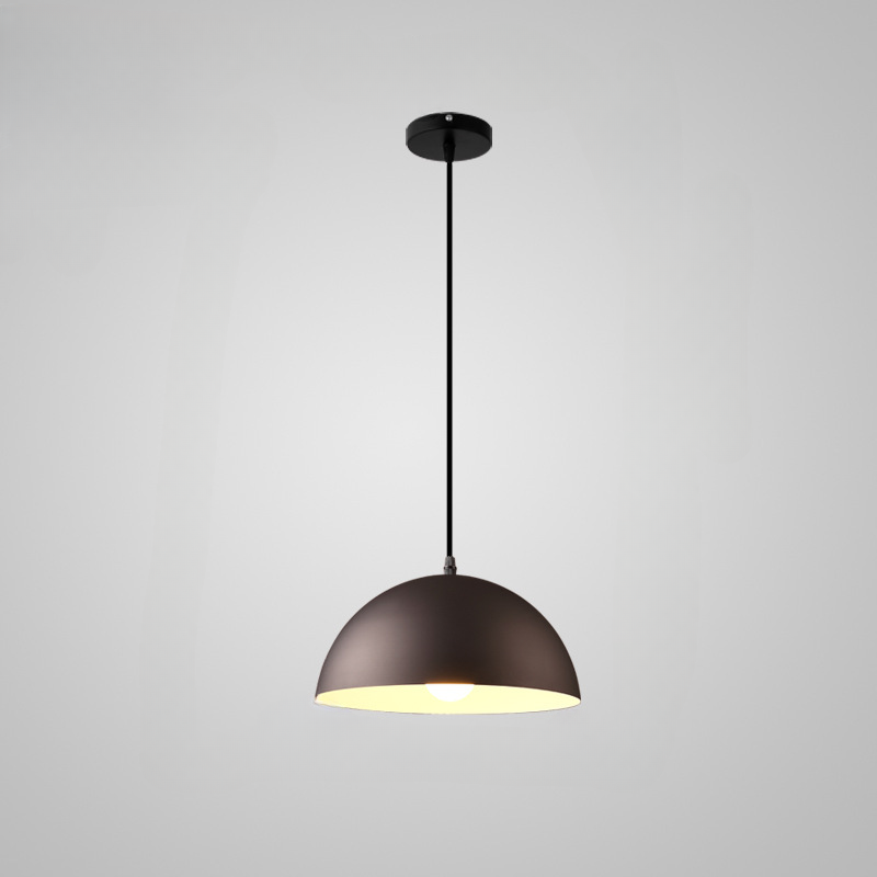 HEIKESZ Modern Minimalist Single Head Semicircle Chandelier Large Lampshade Creative Personality Decorative Light for Living Room Restaurant Exhibition Hall
