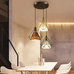 HEIKESZ Nordic Style Restaurant Chandelier Modern Minimalist Restaurant Dining Table Leisure Bar Creative Coffee Tea Shop Diamond Chandelier LED Light for Bedroom Night Aesthetic Room Lamp