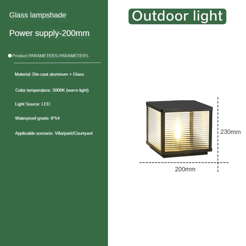 Solar Pillar Lamp Outdoor Yard Lamp Scagliola Waterproof Gate Wall Lamp Garden Decorative Pillar Door Pillar Lamp