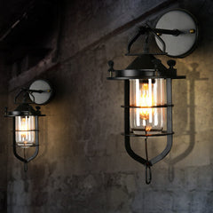 HEIKESZ American Retro Industrial Style Loft Wrought Iron Creative Wall Lamp Dock Lamp Restaurant Balcony Corridor Bedside Shop Decoration american style retro outdoor indoor retro bedroom lamp american-style Industrial wind