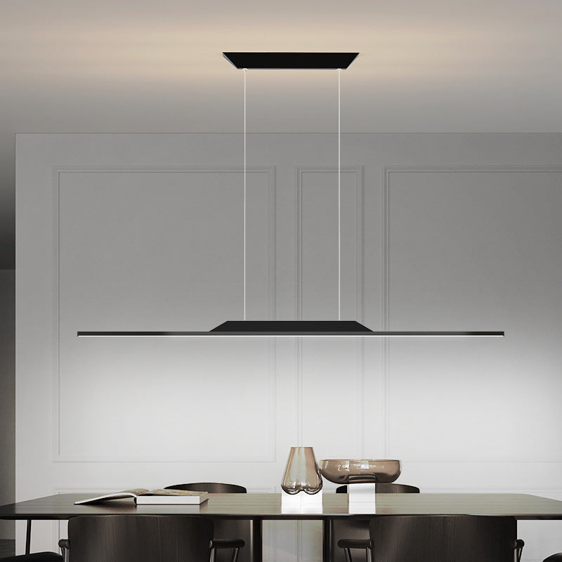 HEIKESZ Nordic simple led restaurant chandelier minimalist word study dining table bar light office chandelier lamp light fixtures for celling light