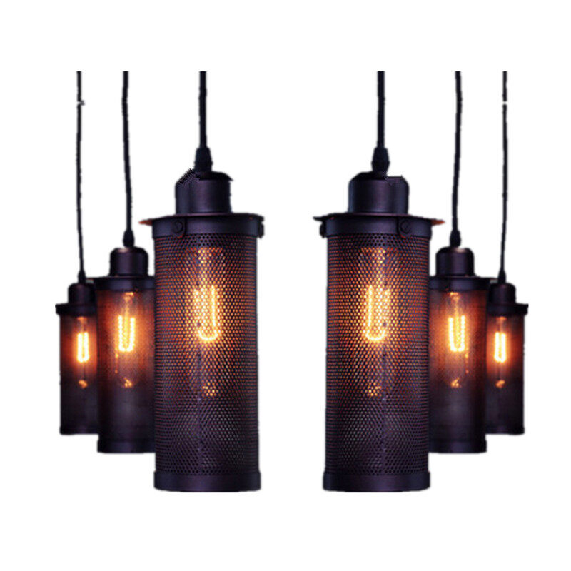 HEIKESZ Retro Industrial Style Single-Head Balcony Art Restaurant Bar Counter Attic Iron Net Explosion-Proof Creative Edison Chandelier american style retro outdoor indoor retro bedroom lamp american-style Industrial wind