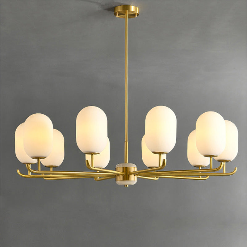 HEIKESZ all copper new Chinese chandelier dining room bedroom study jade modern living room lamp light fixtures for celling lights