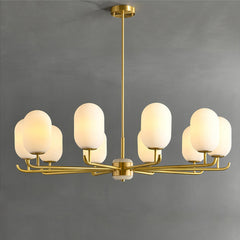 HEIKESZ all copper new Chinese chandelier dining room bedroom study jade modern living room lamp light fixtures for celling lights