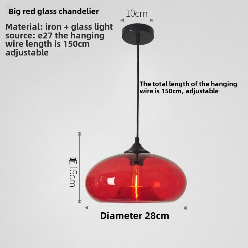 HEIKESZ Nordic creative American country retro simple lamps restaurant bar bar stained glass lampshade single chandelier