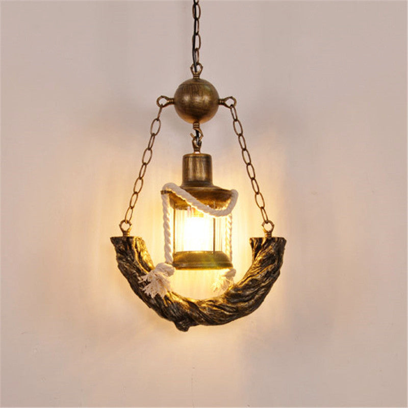 HEIKESZ American Retro Industrial Style Restaurant Cafe Leisure Bar Counter Creative Snacks Milk Tea Hotpot Restaurant Resin Chandelier LED Light for Bedroom Night Aesthetic Room Lamp