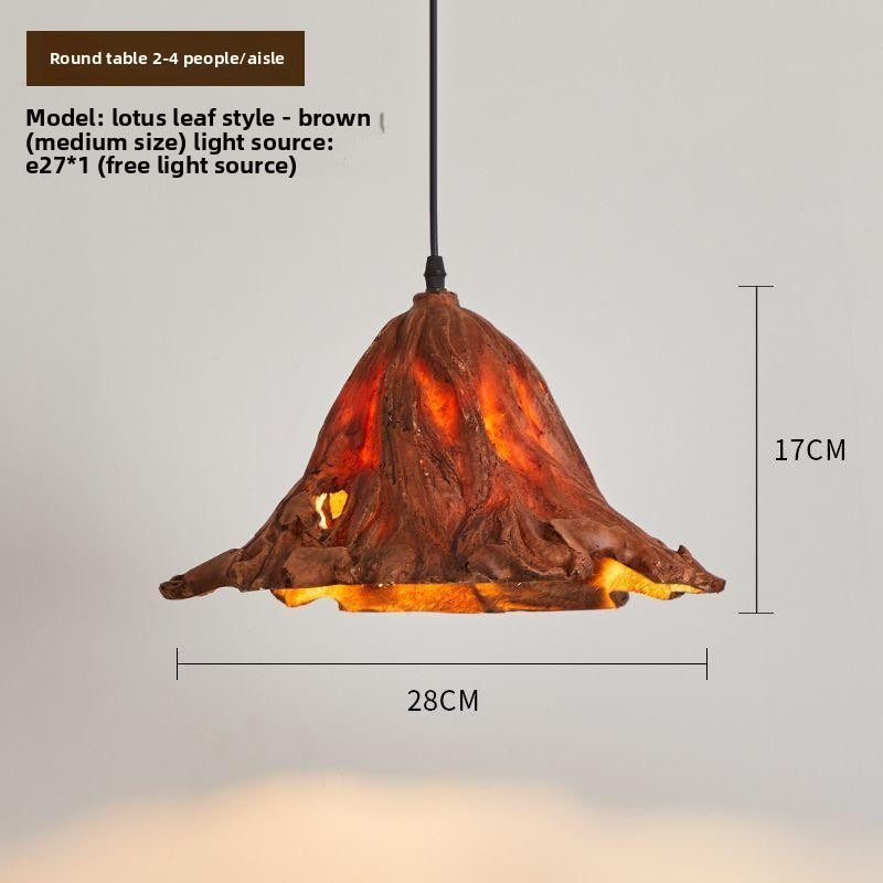 HEIKESZ New Chinese Style Lotus Ceiling Light Creative Artistic Dining Room Bar Pendant Lamp Vintage Retro Lighting for Tea House