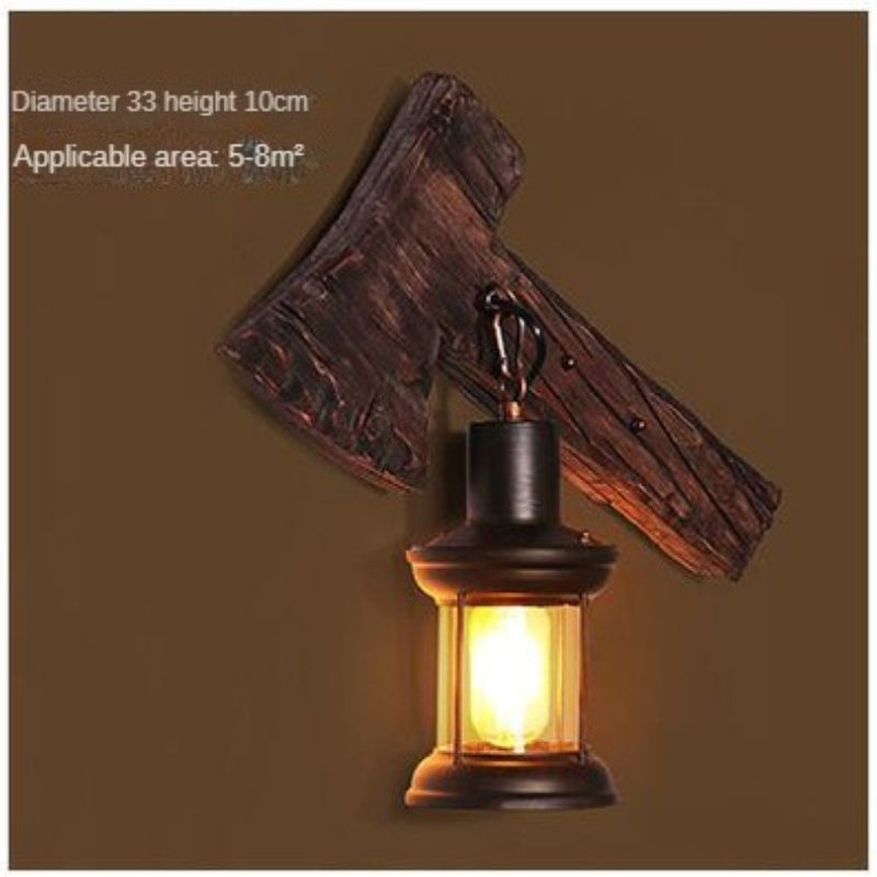HEIKESZ American Retro Balsa Boat Wood Wall Lamp Dining Room Coffee Shop Light Loft Industrial Style Creative Bar Aisle Nostalgic Lamp LED Light for Bedroom Night Aesthetic Room Lamp