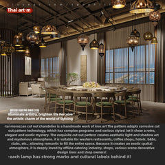 HEIKESZ South East Asia style chandelier Arab Thai art etching chandelier Xinjiang restaurant hotel villa bed and breakfast lampsChandelier, restaurant light, living room light