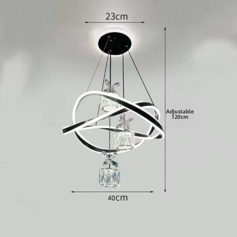 HEIKESZ Modern Creative Luxury Crystal Chandelier LED Ceiling Light for Dining Room Bedroom Living Room Zhongshan Lighting