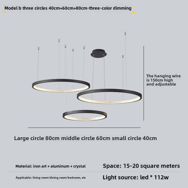 HEIKESZ Minimalist living room chandelier post-modern minimalist light luxury dining room lamp designer villa exhibition hall lamp circle main lamp light fixtures for celling lights