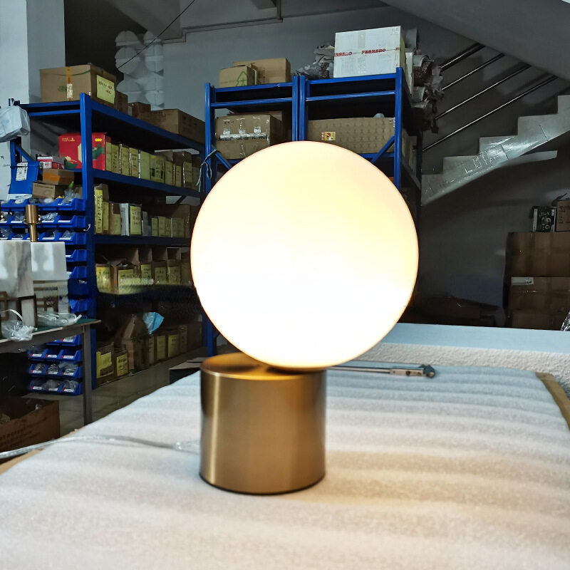 HEIKESZ Nordic Glass Bedside Lamp Modern LED Eye Protection Table Lamp for Bedroom Living Room Study Soft Lighting Decor