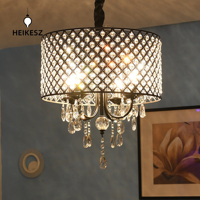 HEIKESZ Crystal chandelier modern minimalist living room dining room lights bedroom girls room kitchen grid round country lamps wholesale lamp light fixtures for celling lights