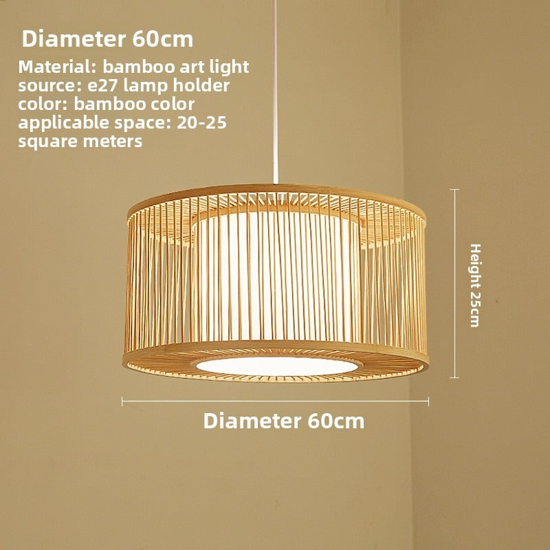 HEIKESZ South East Asia B & B Round Bamboo Japanese Zen Tatami Living Room Bedroom Dining Table Bar Chandelier lamp light fixtures for celling lights