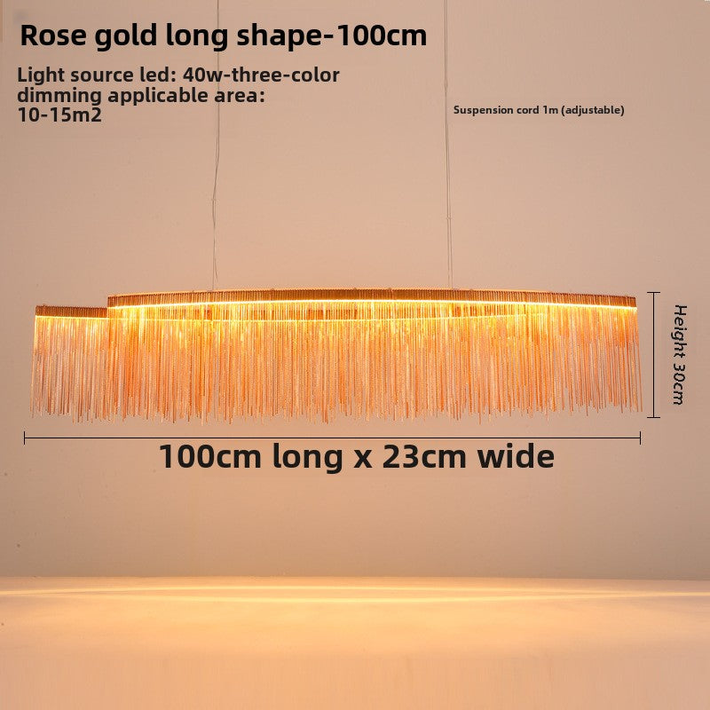 HEIKESZ Light luxury restaurant lamps ins clothing shop window, front desk creative personality tassel post-modern Nordic bar chandelier lamp light fixtures for celling lights